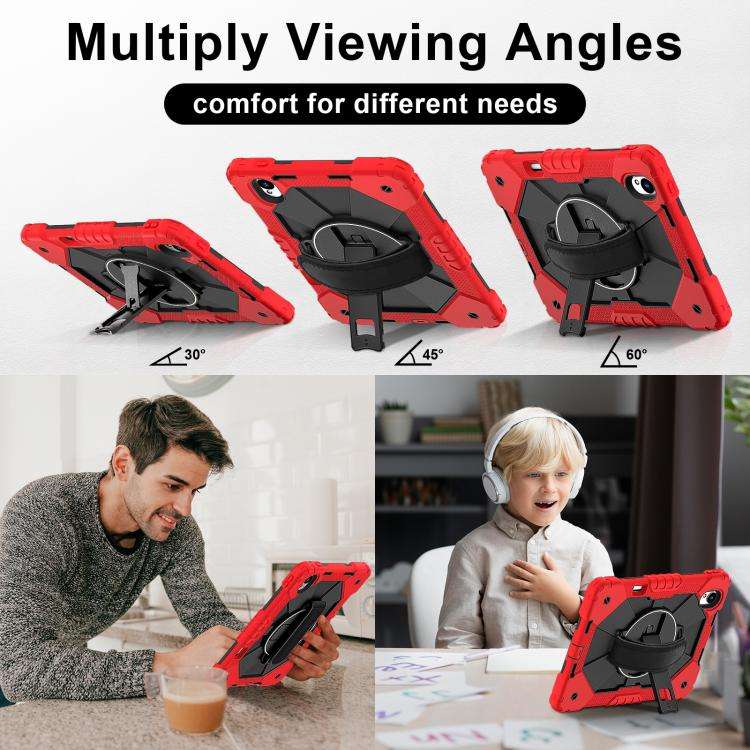 For Huawei MatePad 11.5 S Contrast Color Robot Silicone Hybrid PC Tablet Case(Red Black)