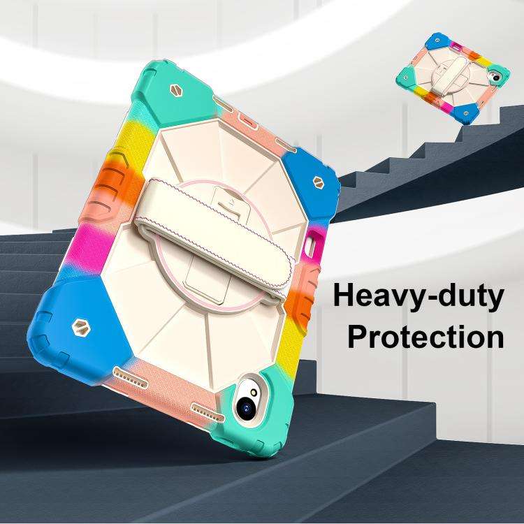 For Huawei MatePad 11.5 S Contrast Color Robot Silicone Hybrid PC Tablet Case(Colorful Blue)