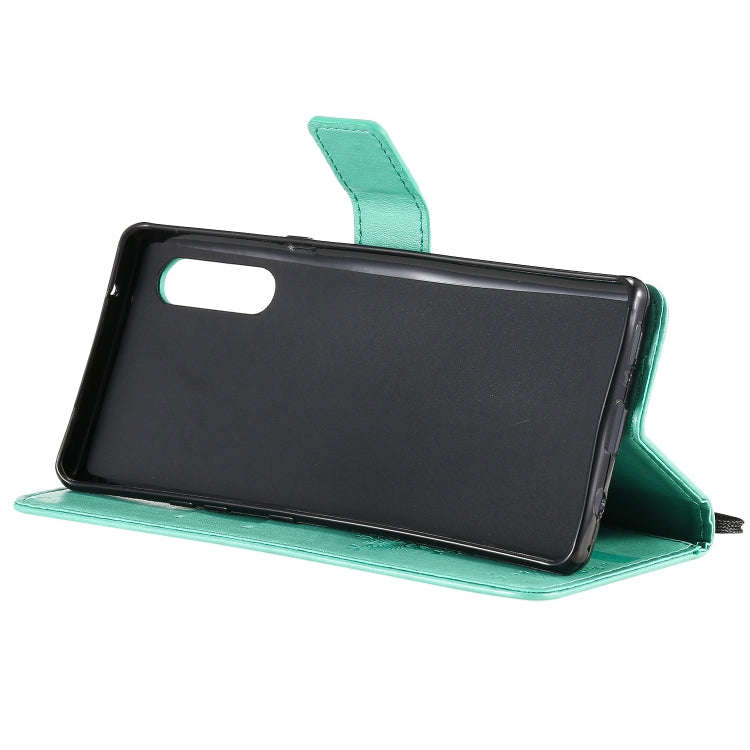 For LG G9 Tree & Cat Embossed Pattern Horizontal Flip Leather Case with Holder & Card Slots & Wal...