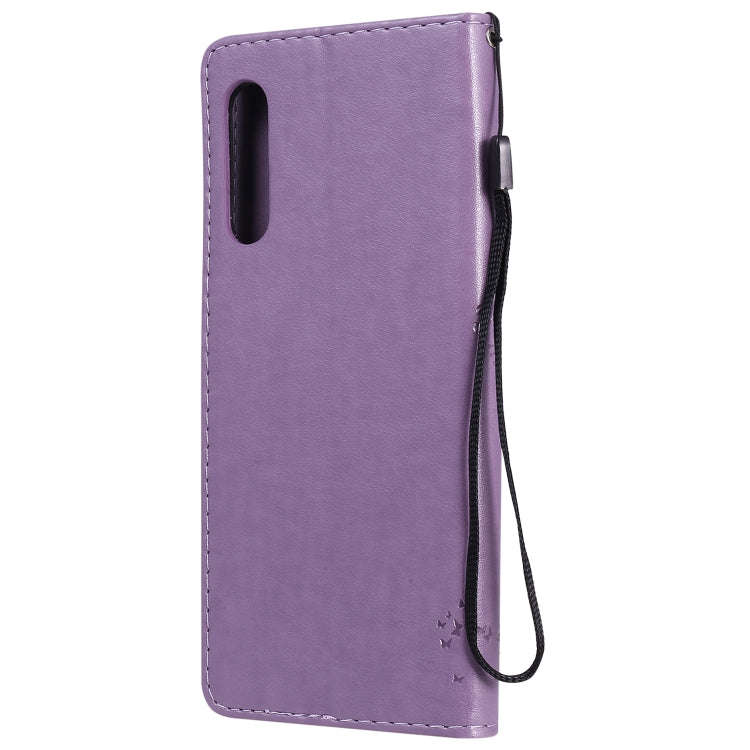 For LG G9 Tree & Cat Embossed Pattern Horizontal Flip Leather Case with Holder & Card Slots & Wal...
