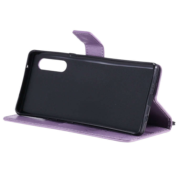 For LG G9 Tree & Cat Embossed Pattern Horizontal Flip Leather Case with Holder & Card Slots & Wal...