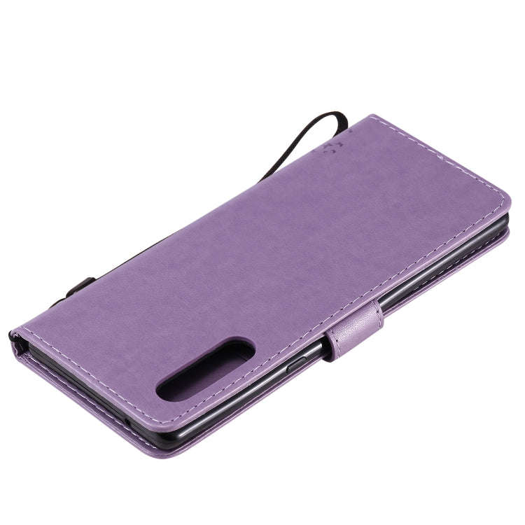 For LG G9 Tree & Cat Embossed Pattern Horizontal Flip Leather Case with Holder & Card Slots & Wal...