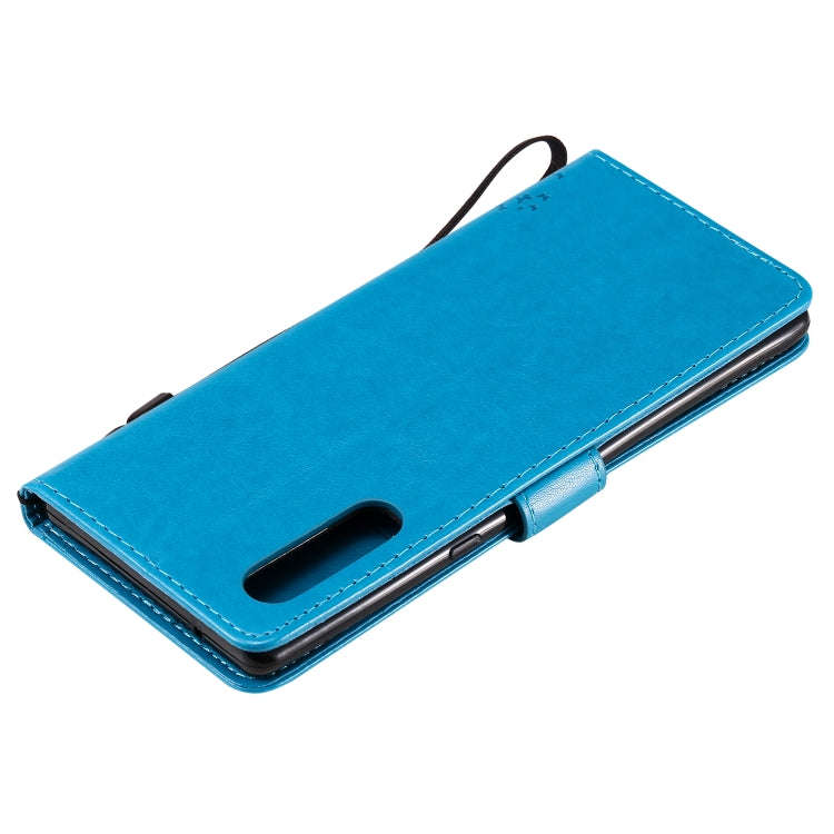 For LG G9 Tree & Cat Embossed Pattern Horizontal Flip Leather Case with Holder & Card Slots & Wal...