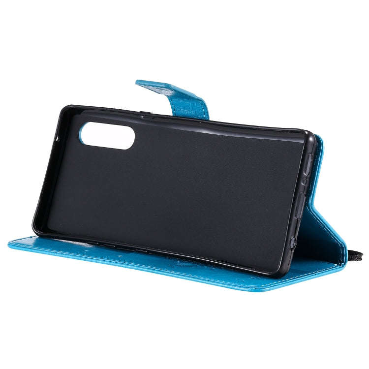 For LG G9 Tree & Cat Embossed Pattern Horizontal Flip Leather Case with Holder & Card Slots & Wal...