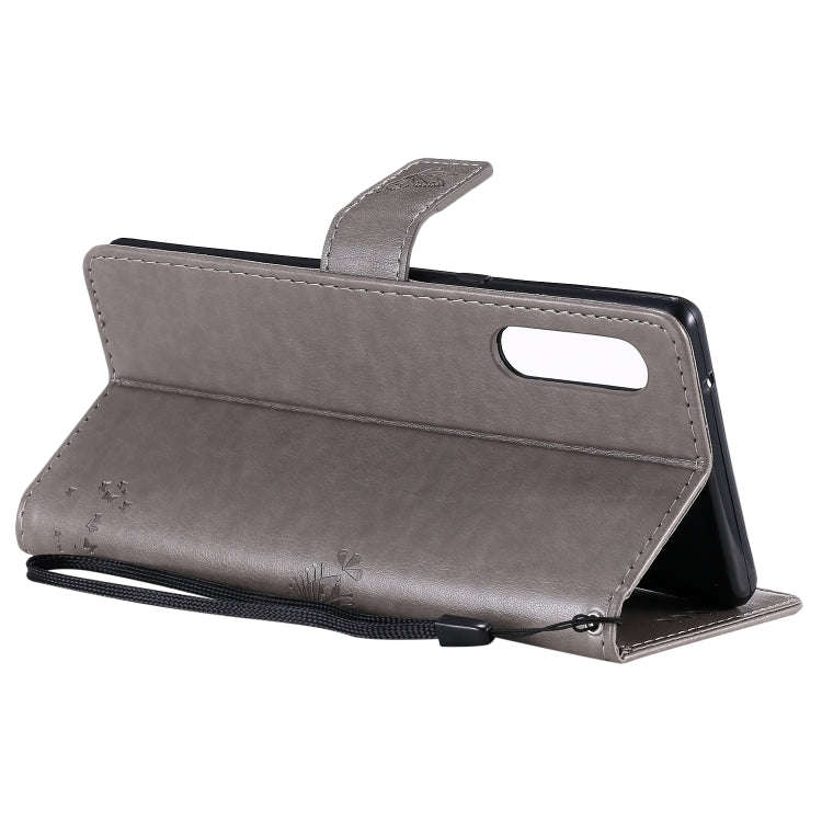 For LG G9 Tree & Cat Embossed Pattern Horizontal Flip Leather Case with Holder & Card Slots & Wal...