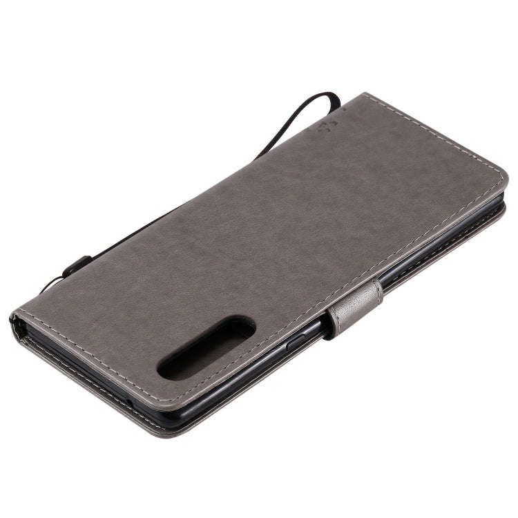 For LG G9 Tree & Cat Embossed Pattern Horizontal Flip Leather Case with Holder & Card Slots & Wal...