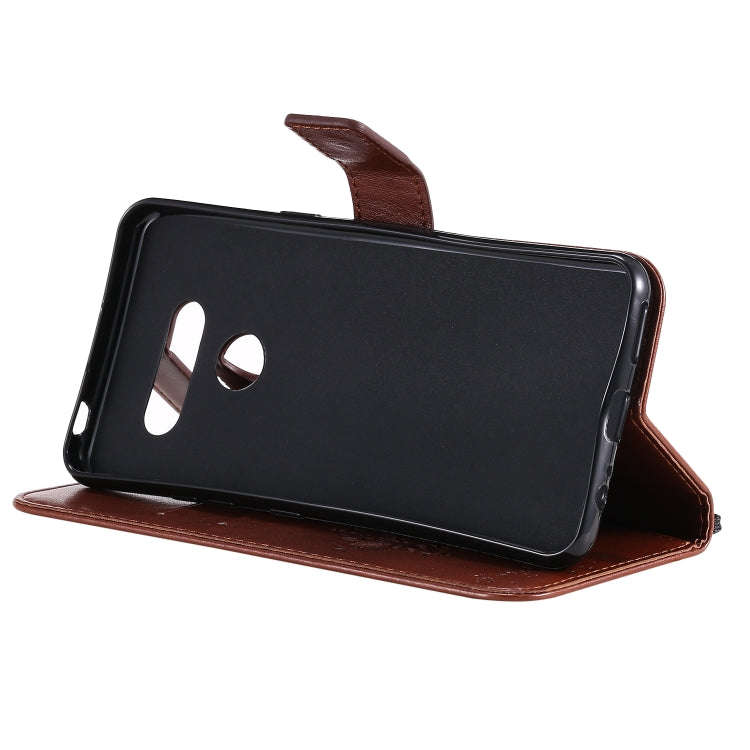 For LG K41S / K51S Tree & Cat Embossed Pattern Horizontal Flip Leather Case with Holder & Card Sl...