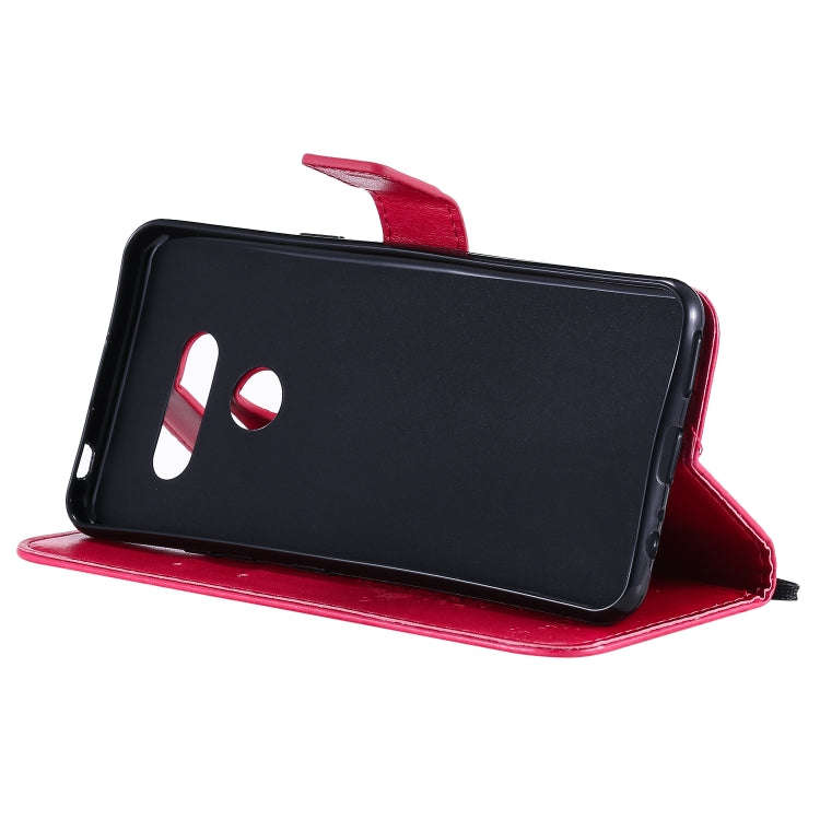 For LG K41S / K51S Tree & Cat Embossed Pattern Horizontal Flip Leather Case with Holder & Card Sl...