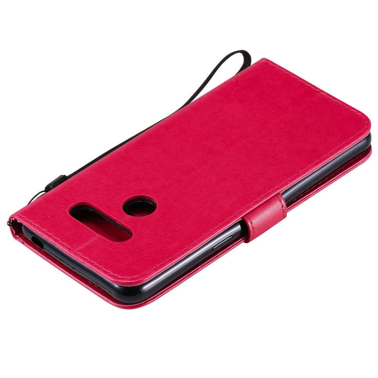 For LG K41S / K51S Tree & Cat Embossed Pattern Horizontal Flip Leather Case with Holder & Card Sl...