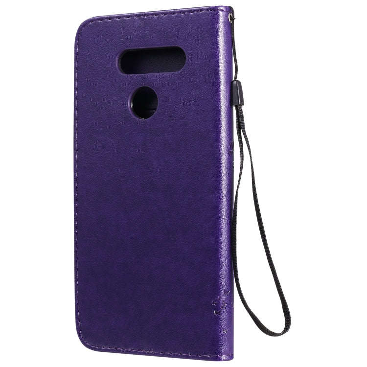 For LG K41S / K51S Tree & Cat Embossed Pattern Horizontal Flip Leather Case with Holder & Card Sl...