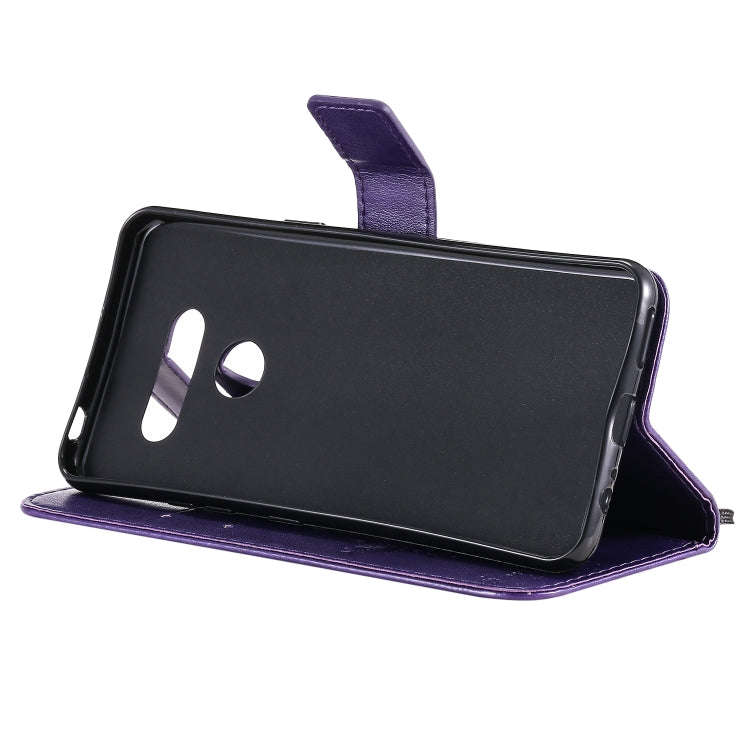 For LG K41S / K51S Tree & Cat Embossed Pattern Horizontal Flip Leather Case with Holder & Card Sl...
