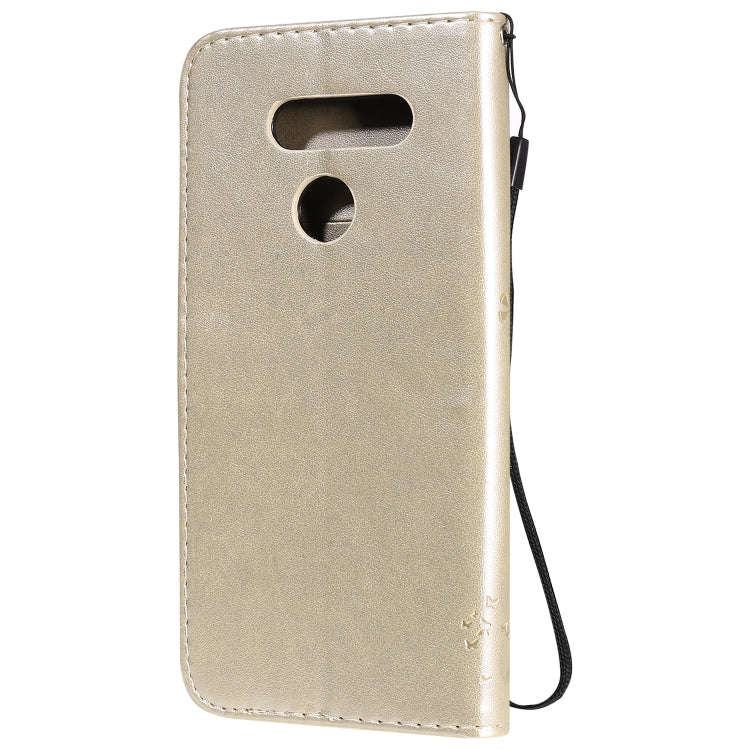 For LG K41S / K51S Tree & Cat Embossed Pattern Horizontal Flip Leather Case with Holder & Card Sl...