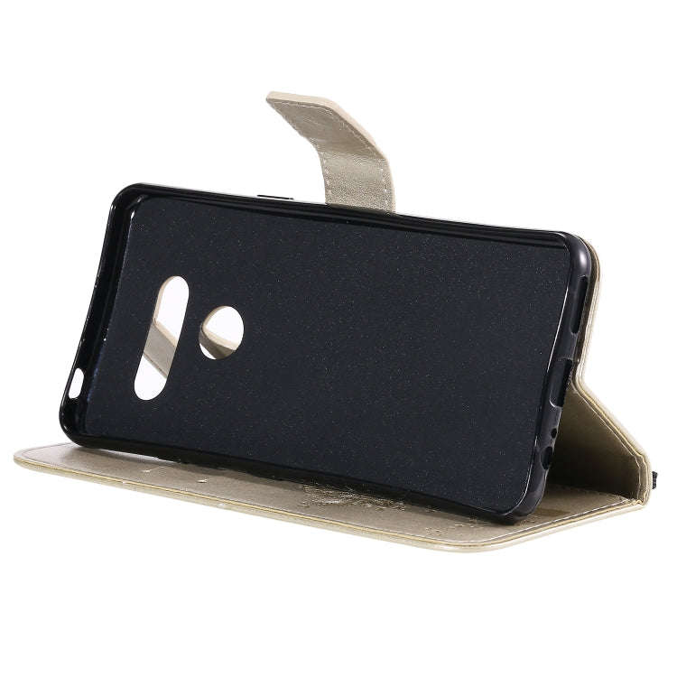 For LG K41S / K51S Tree & Cat Embossed Pattern Horizontal Flip Leather Case with Holder & Card Sl...