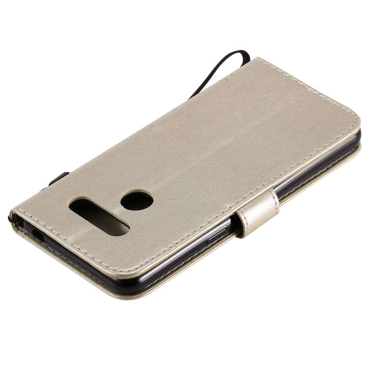 For LG K41S / K51S Tree & Cat Embossed Pattern Horizontal Flip Leather Case with Holder & Card Sl...