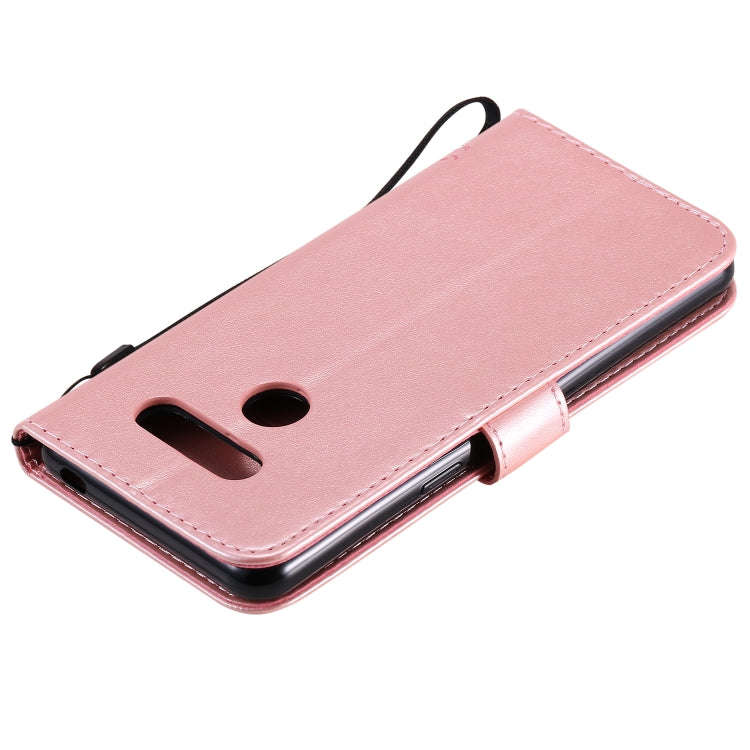 For LG K50S Tree & Cat Embossed Pattern Horizontal Flip Leather Case with Holder & Card Slots & W...