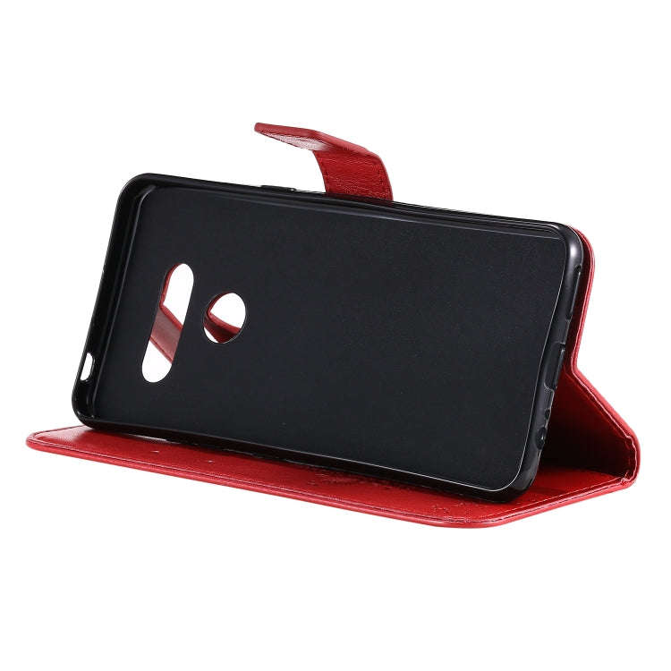 For LG K50S Tree & Cat Embossed Pattern Horizontal Flip Leather Case with Holder & Card Slots & W...