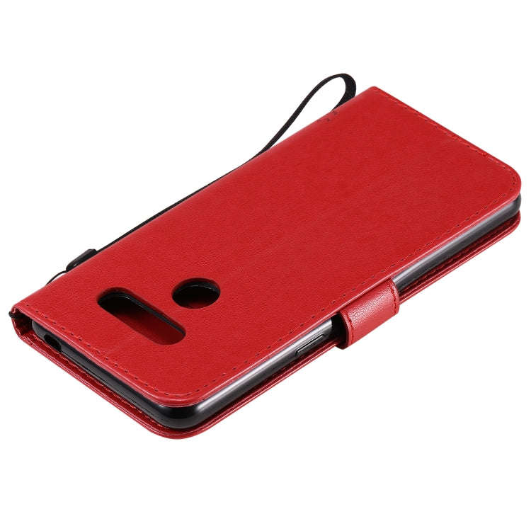 For LG K50S Tree & Cat Embossed Pattern Horizontal Flip Leather Case with Holder & Card Slots & W...