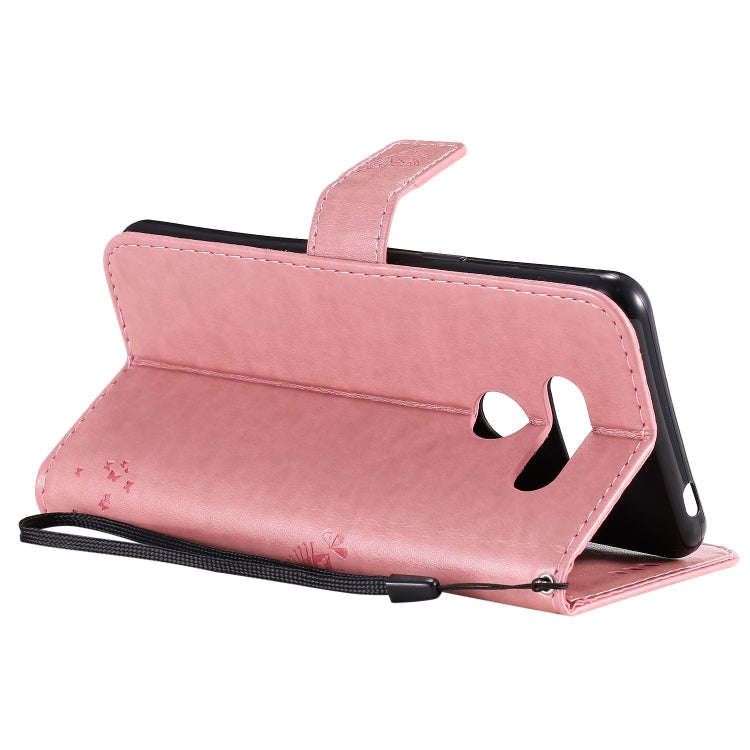 For LG K50S Tree & Cat Embossed Pattern Horizontal Flip Leather Case with Holder & Card Slots & W...