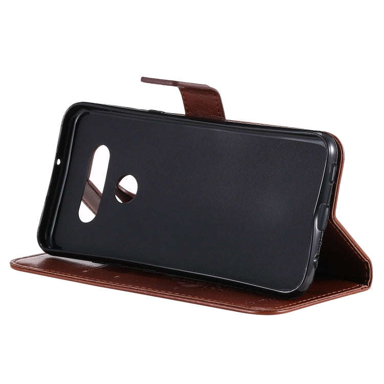 For LG K51 Tree & Cat Embossed Pattern Horizontal Flip Leather Case with Holder & Card Slots & Wa...