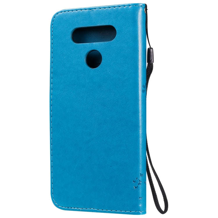 For LG K51 Tree & Cat Embossed Pattern Horizontal Flip Leather Case with Holder & Card Slots & Wa...