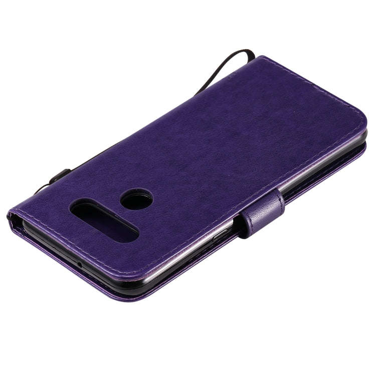 For LG K51 Tree & Cat Embossed Pattern Horizontal Flip Leather Case with Holder & Card Slots & Wa...