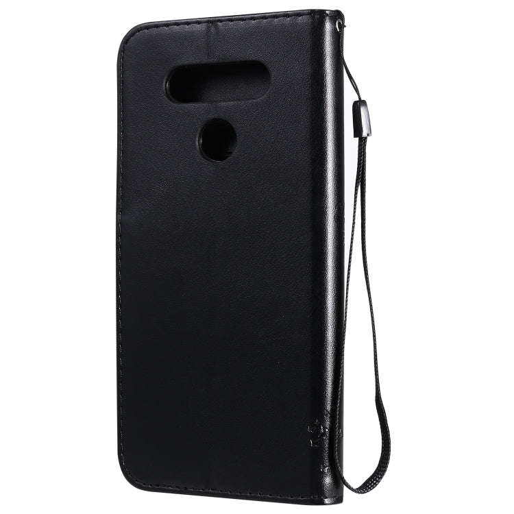For LG K51 Tree & Cat Embossed Pattern Horizontal Flip Leather Case with Holder & Card Slots & Wa...