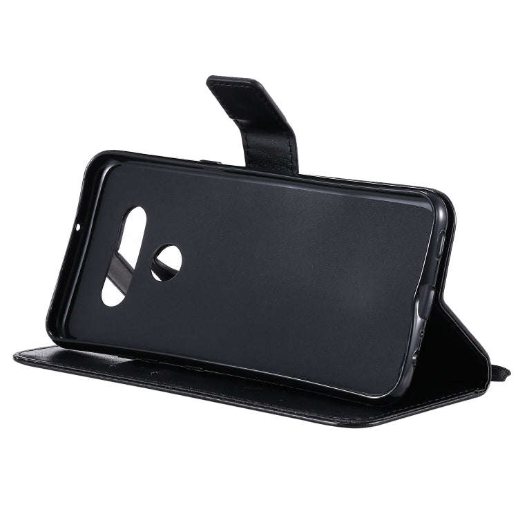For LG K51 Tree & Cat Embossed Pattern Horizontal Flip Leather Case with Holder & Card Slots & Wa...