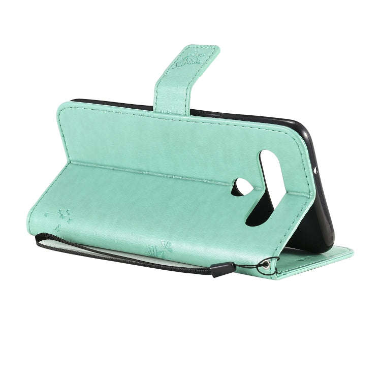 For LG K61 Tree & Cat Embossed Pattern Horizontal Flip Leather Case with Holder & Card Slots & Wa...