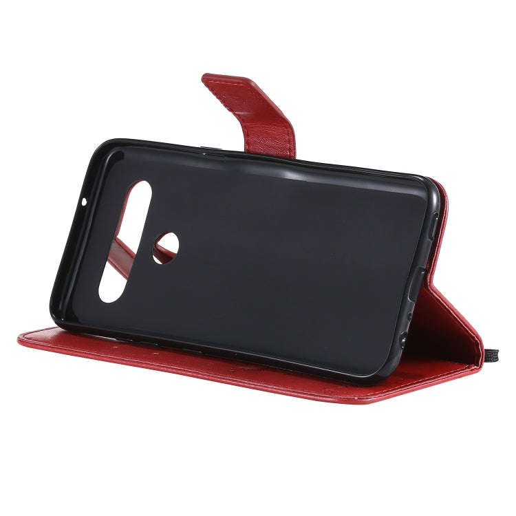 For LG K61 Tree & Cat Embossed Pattern Horizontal Flip Leather Case with Holder & Card Slots & Wa...