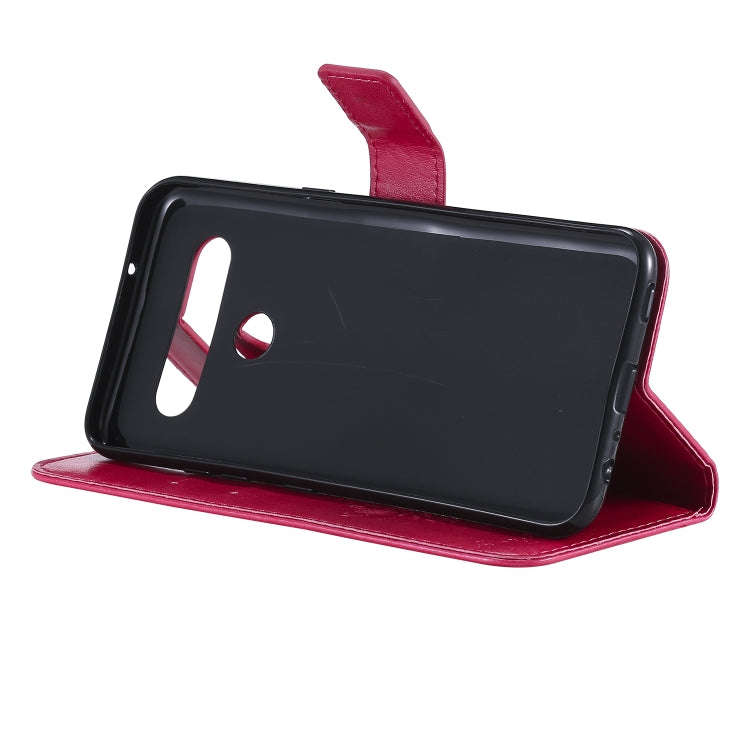 For LG K61 Tree & Cat Embossed Pattern Horizontal Flip Leather Case with Holder & Card Slots & Wa...