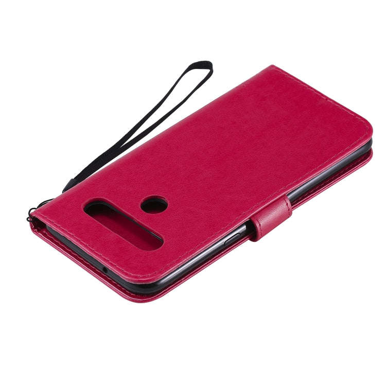 For LG K61 Tree & Cat Embossed Pattern Horizontal Flip Leather Case with Holder & Card Slots & Wa...