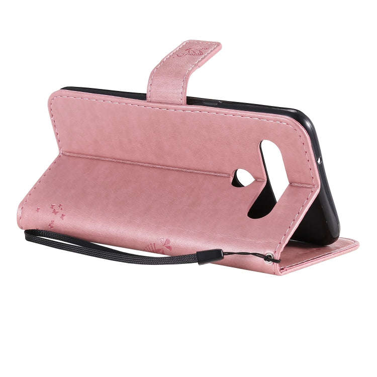 For LG K61 Tree & Cat Embossed Pattern Horizontal Flip Leather Case with Holder & Card Slots & Wa...