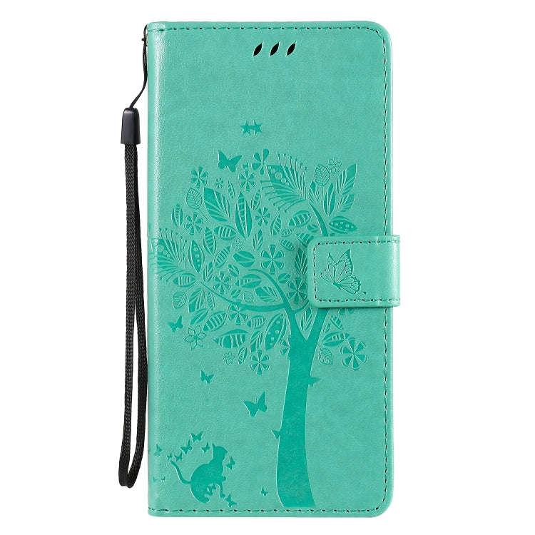 For LG Stylo 6 Tree & Cat Embossed Pattern Horizontal Flip Leather Case with Holder & Card Slots ...