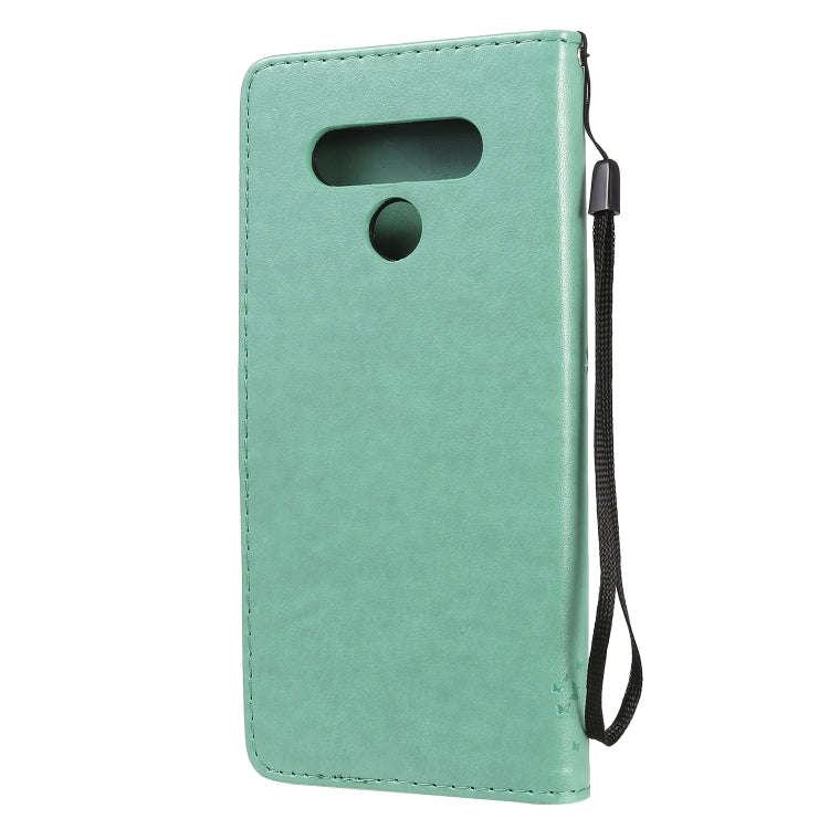 For LG Stylo 6 Tree & Cat Embossed Pattern Horizontal Flip Leather Case with Holder & Card Slots ...