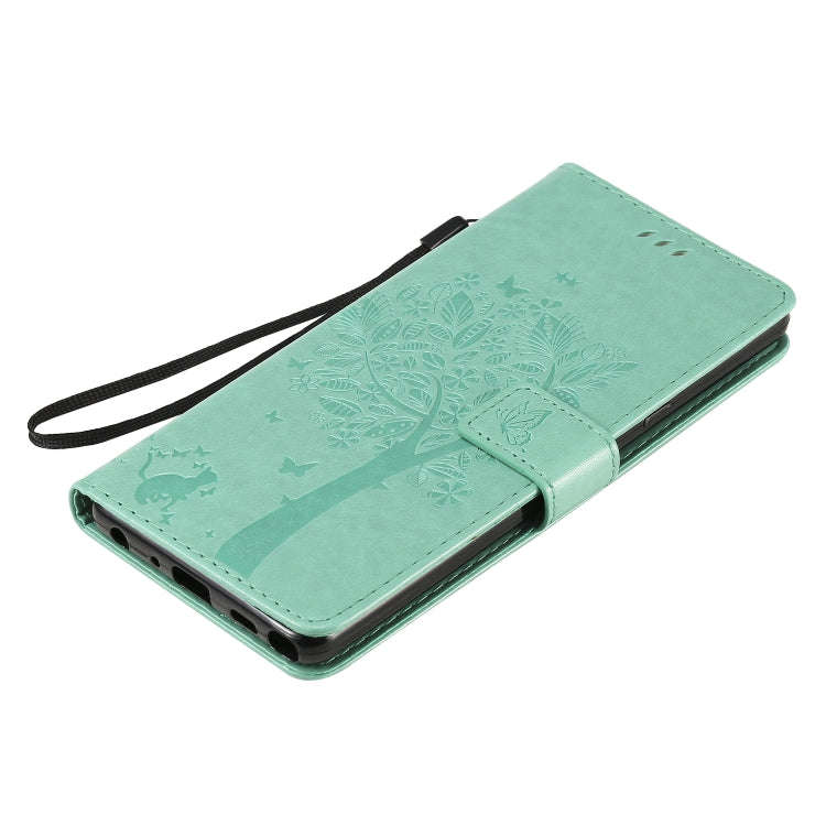 For LG Stylo 6 Tree & Cat Embossed Pattern Horizontal Flip Leather Case with Holder & Card Slots ...