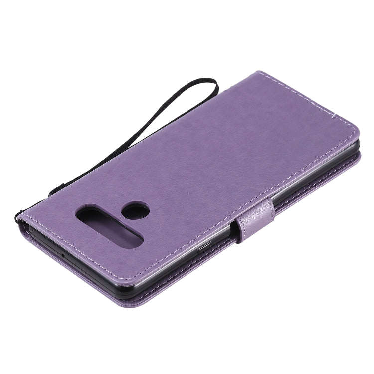 For LG Stylo 6 Tree & Cat Embossed Pattern Horizontal Flip Leather Case with Holder & Card Slots ...