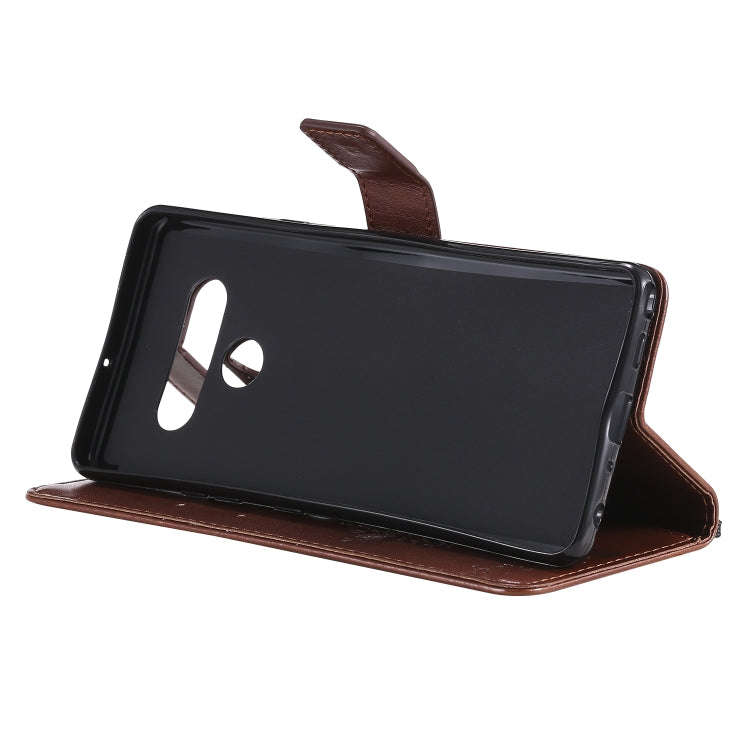 For LG Stylo 6 Tree & Cat Embossed Pattern Horizontal Flip Leather Case with Holder & Card Slots ...