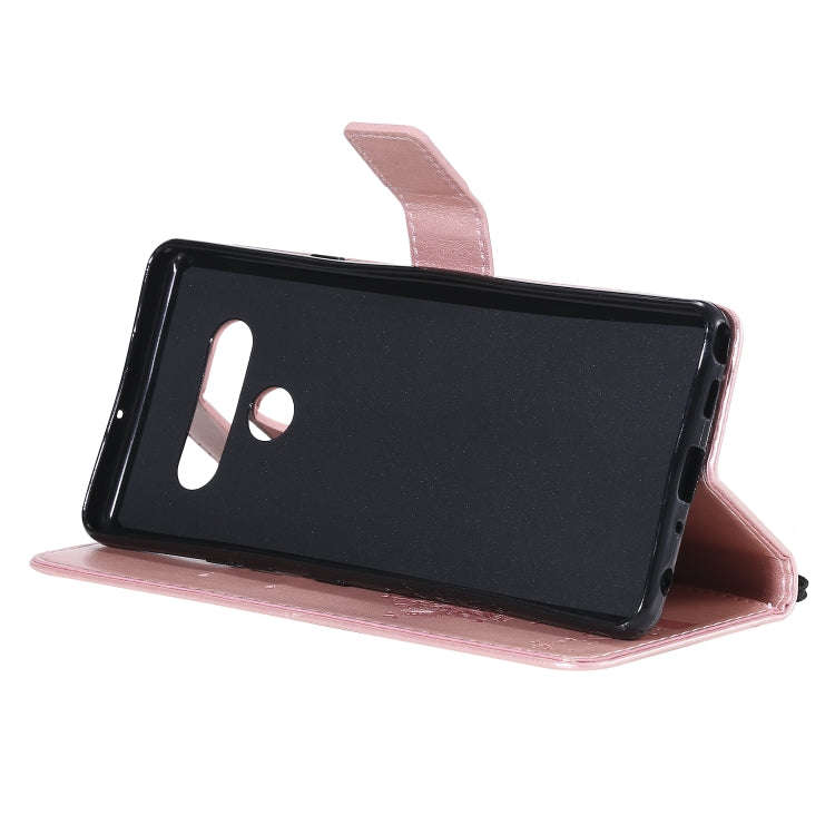 For LG Stylo 6 Tree & Cat Embossed Pattern Horizontal Flip Leather Case with Holder & Card Slots ...