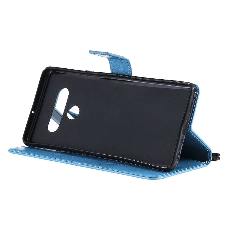 For LG Stylo 6 Tree & Cat Embossed Pattern Horizontal Flip Leather Case with Holder & Card Slots ...