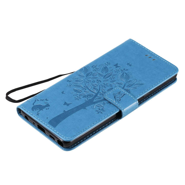For LG Stylo 6 Tree & Cat Embossed Pattern Horizontal Flip Leather Case with Holder & Card Slots ...