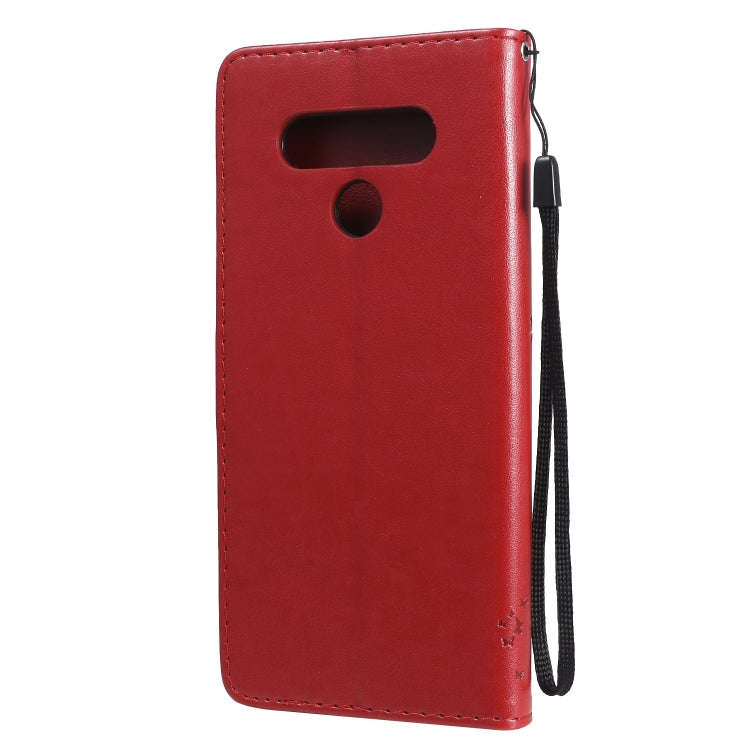 For LG Stylo 6 Tree & Cat Embossed Pattern Horizontal Flip Leather Case with Holder & Card Slots ...