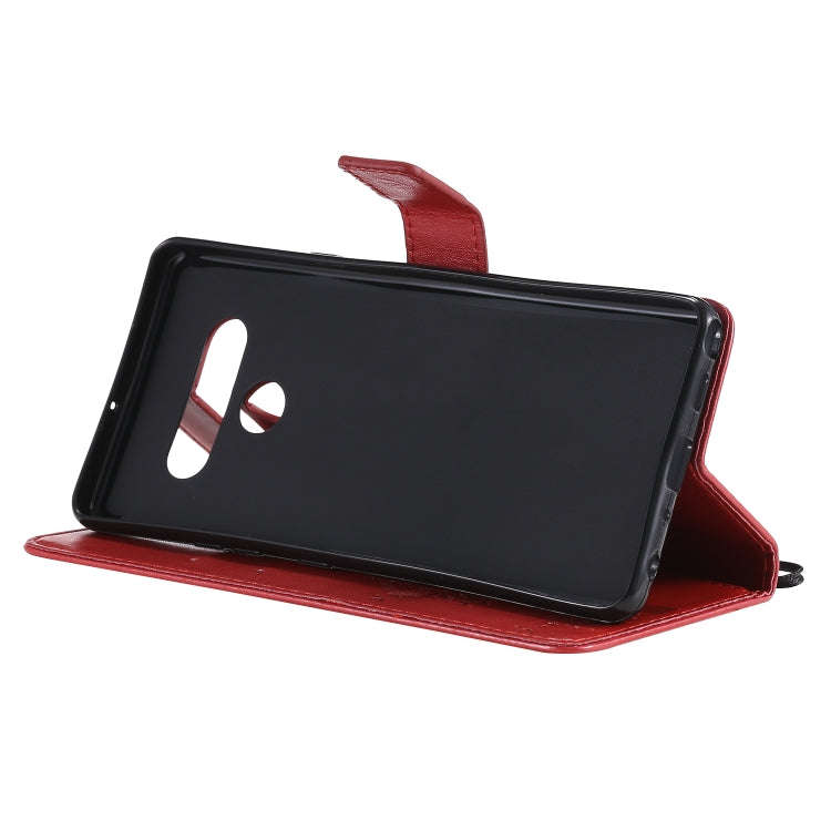 For LG Stylo 6 Tree & Cat Embossed Pattern Horizontal Flip Leather Case with Holder & Card Slots ...