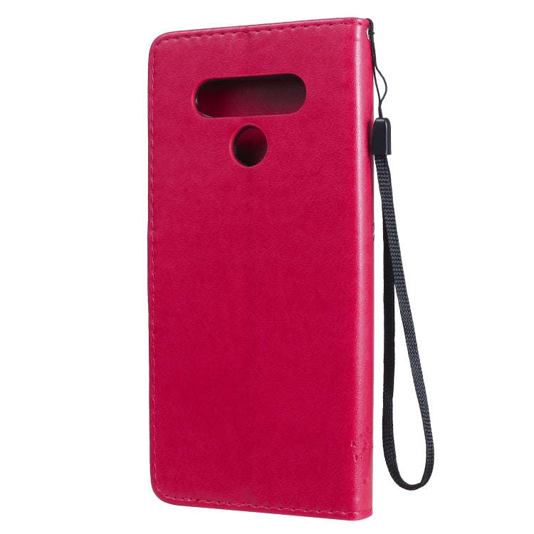 For LG Stylo 6 Tree & Cat Embossed Pattern Horizontal Flip Leather Case with Holder & Card Slots ...