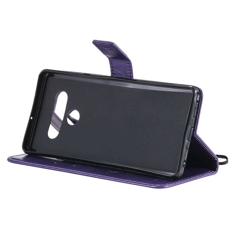 For LG Stylo 6 Tree & Cat Embossed Pattern Horizontal Flip Leather Case with Holder & Card Slots ...