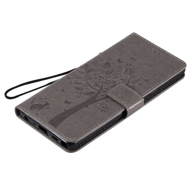 For LG Stylo 6 Tree & Cat Embossed Pattern Horizontal Flip Leather Case with Holder & Card Slots ...