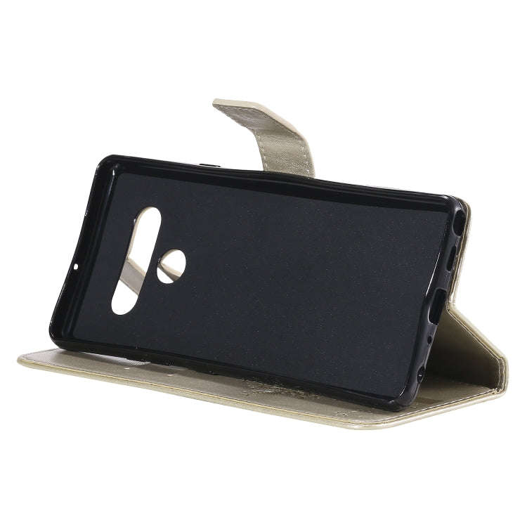 For LG Stylo 6 Tree & Cat Embossed Pattern Horizontal Flip Leather Case with Holder & Card Slots ...