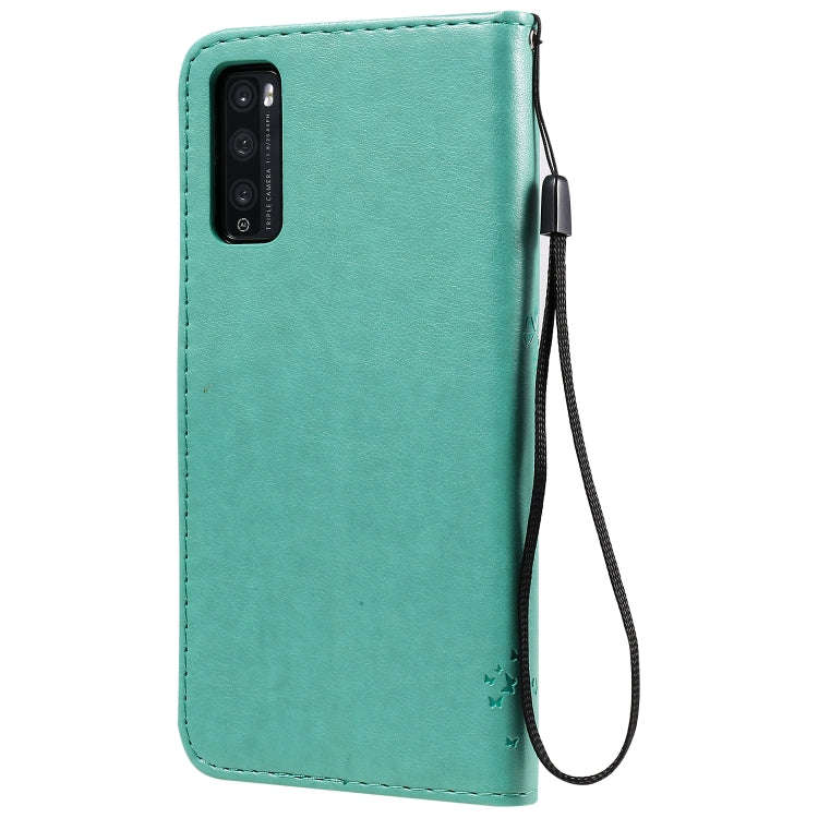 For Huawei Enjoy Z 5G Tree & Cat Embossed Pattern Horizontal Flip Leather Case with Holder & Card...