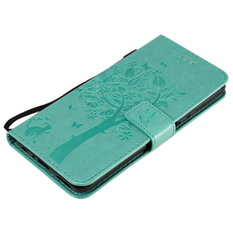 For Huawei Enjoy Z 5G Tree & Cat Embossed Pattern Horizontal Flip Leather Case with Holder & Card...