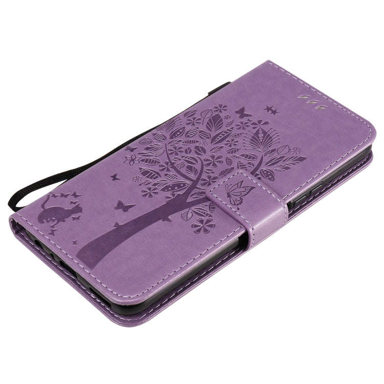 For Huawei Enjoy Z 5G Tree & Cat Embossed Pattern Horizontal Flip Leather Case with Holder & Card...