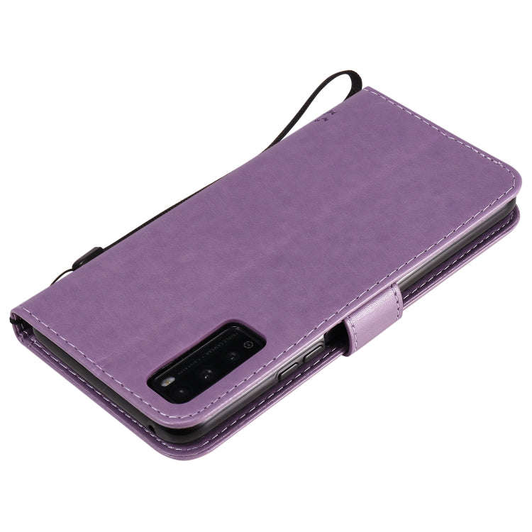 For Huawei Enjoy Z 5G Tree & Cat Embossed Pattern Horizontal Flip Leather Case with Holder & Card...